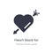 heart black for valentines outline icon. isolated line vector illustration from human body parts collection. editable thin stroke