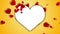 Heart with blank empty copy space for text. Animation yellow background with love hearts.