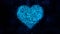 Heart of the blue dots. Tech animation of the formation of the heart point