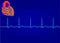 Heart& blue electrocardiogram 3