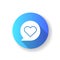 Heart blue flat design long shadow glyph icon