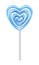 Heart blue lollipop candy vector illustration.
