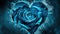 heart blue rose with enchanting realms