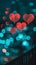 Heart bokeh background, night city lights. Heart shape bokeh from street light. City in love. Valentine\\\'s Day