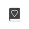 Heart book vector icon