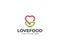 Heart and bowl logo template. Kitchenware and love symbol vector design