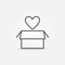 Heart with box vector simple donation outline icon