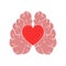 Heart and Brain concept. Emotional Quotient and Intelligence. Icon and logo