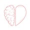 Heart and Brain concept. Emotional Quotient and Intelligence. Icon and logo. Emotions and rational thinking