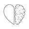 Heart and Brain concept. Emotional Quotient and Intelligence. Icon and logo. Emotions and rational thinking