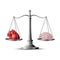 Heart and brain on scales conceptual balance