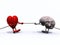 Heart and brain tug of war rope