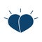 Heart bright love adorable silhouette icon