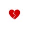 Heart broken flat design icon vector