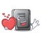 With heart button enter isolated in the cartoon