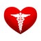 Heart with Caduceus symbol