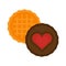 Heart cake isolated vector illustration biscuit isolated love couple romance sweet dessert delicious breakfast chocolate