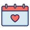Heart calendar, wedding anniversary Isolated Vector Icon which can be easily modified or edited