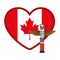 heart canadian flag with totem