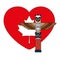 heart canadian flag with totem