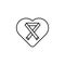 heart, cancer ribbon icon. Element of world cancer day icon