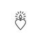 Heart candle line icon