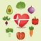 Heart cardio with healthy food