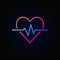 Heart cardiogram colored icon - vector heartbeat concept sign