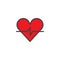 Heart cardiogram filled outline icon