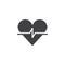 Heart cardiogram icon vector