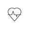 Heart cardiogram line icon