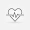 Heart cardiogram outline icon - vector heartbeat concept sign