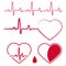 Heart cardiogram waves,Heartbeat Graph Red sign, One line