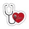 heart cardiology and stethoscope symbol icon