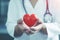 heart care doctor concept cardiology medicine person hospital hand health. Generative AI.