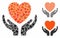 Heart care Mosaic Icon of Raggy Items