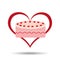 heart cartoon sweet cake strawberry icon design