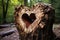 Heart carved on a tree trunk