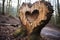 Heart carved on a tree trunk