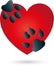 Heart, cat, dog, paws, logo