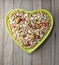 Heart Cereal Fruit Granola Muesli Bowl
