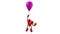 Heart character with balloon