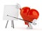 Heart character with blank whiteboard