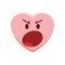 Heart character feeling angry. Vector illustration decorative design