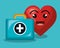 Heart character healthcare icon