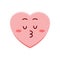 Heart character kissing. Vector illustration decorative design