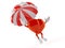 Heart character with parachute