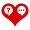 Heart chat icon, simple style