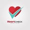 Heart Check up with Heart Icons and check mark Logo template