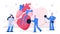 Heart checkup banner concept. Idea of health care and disease